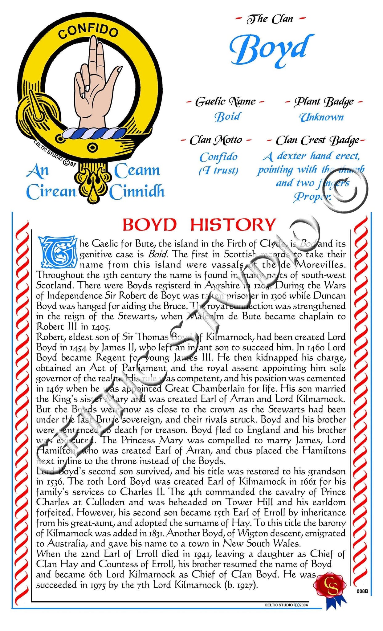 Boyd Scottish Clan History