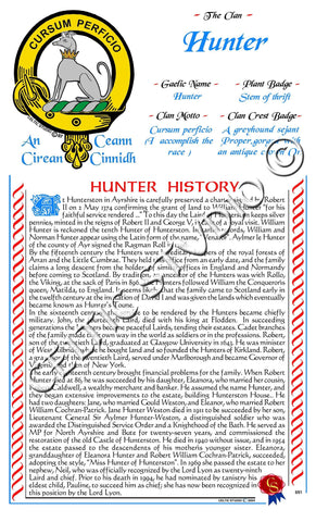Hunter Scottish Clan History