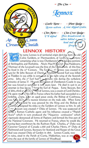 Lennox Scottish Clan History