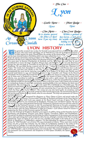 Lyon Scottish Clan History