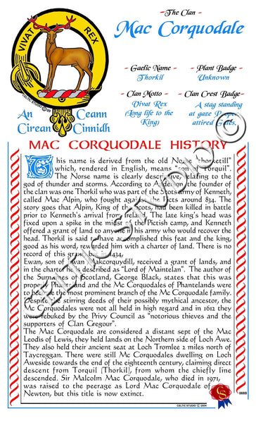 MacCorquodale Scottish Clan History