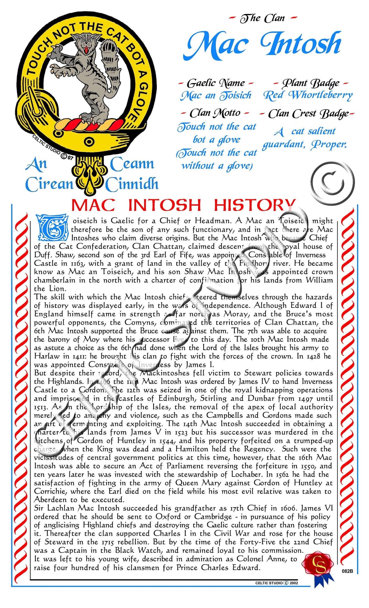 MacIntosh Scottish Clan History