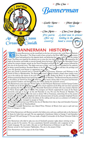 Bannerman Scottish Clan History