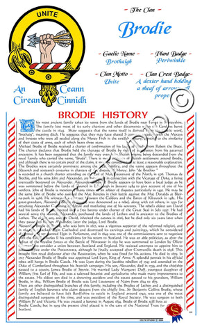 Brodie Scottish Clan History