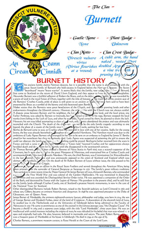 Burnett Scottish Clan History