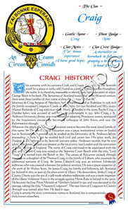 Craig Scottish Clan History