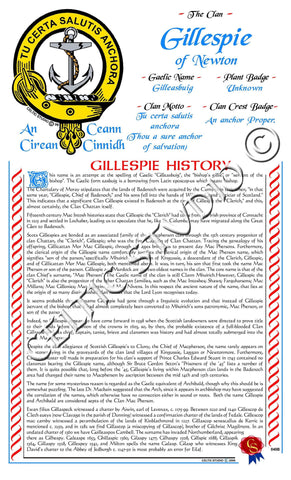Gillespie Scottish Clan History