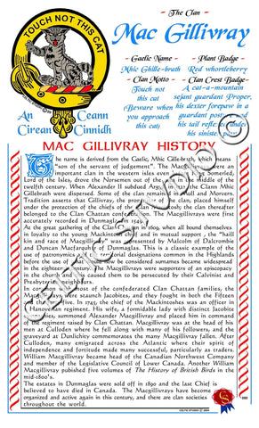 MacGillivray Scottish Clan History