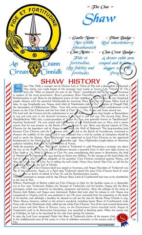 Shaw Scottish Clan History