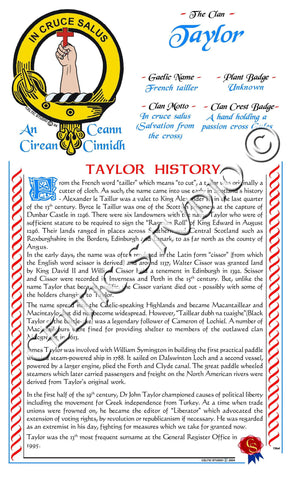 Taylor Scottish Clan History