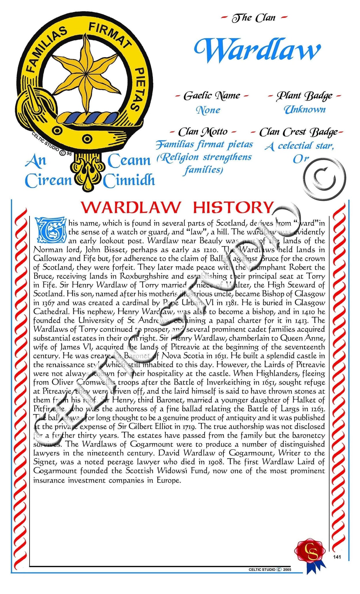 Wardlaw Scottish Clan History