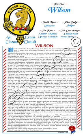 Wilson (Hound) Scottish Clan History