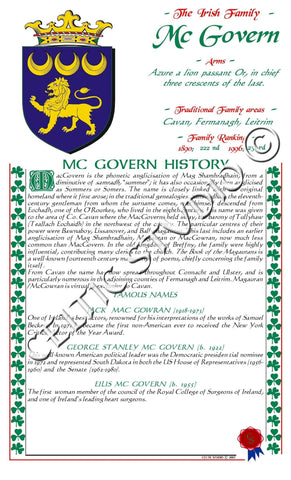 McGovern Irish Family History