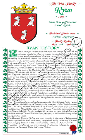 Ryan Irish Family History