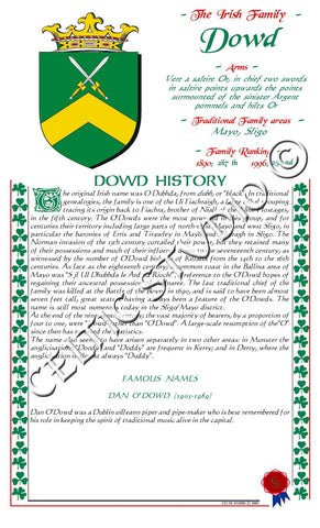 Dowd Irish Family History