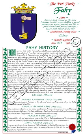 Fahy Irish Family History