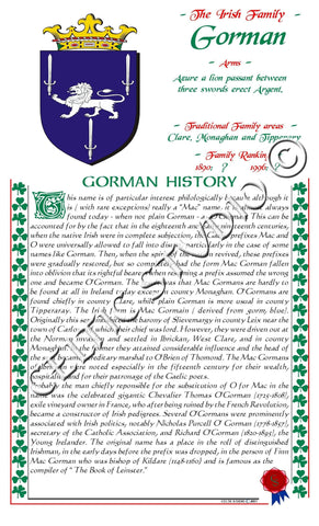 Gorman Irish Family History
