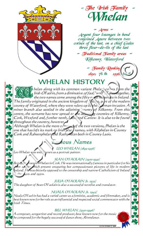 Whelan Irish Family History