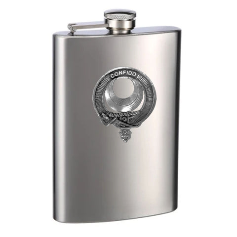 Durie 8oz Clan Crest Scottish Badge Stainless Steel Flask