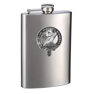 Fullerton 8oz Clan Crest Scottish Badge Stainless Steel Flask