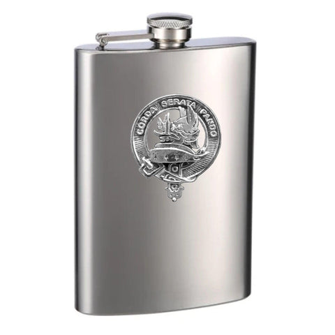 Lockhart 8oz Clan Crest Scottish Badge Stainless Steel Flask