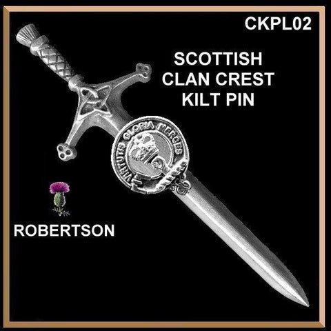 Robertson Clan Crest Large Kilt Pin, Scottish Clan Brooch
