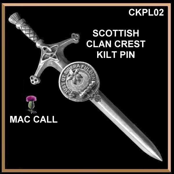 MacCall Clan Crest Kilt Pin, Scottish Pin ~ CKP02