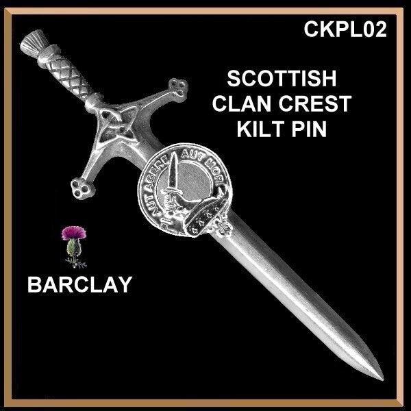 Barclay Clan Crest Kilt Pin, Scottish Pin ~ CKP02