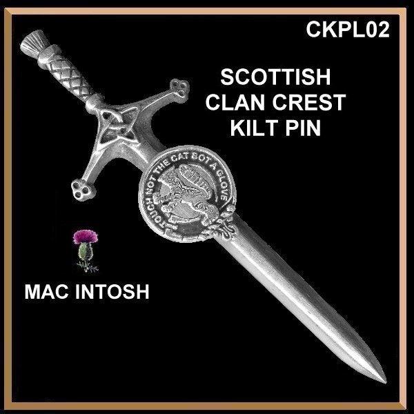 MacIntosh Clan Crest Kilt Pin, Scottish Pin ~ CKP02