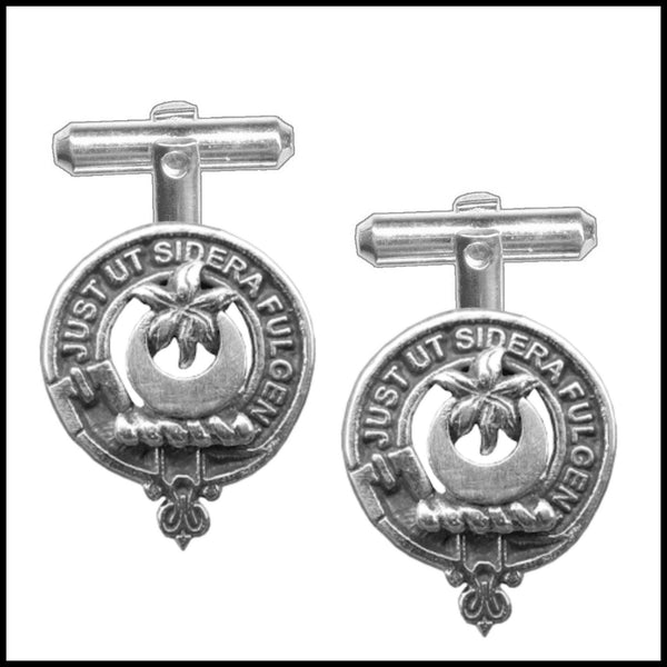 MacCall Clan Crest Scottish Cufflinks; Pewter, Sterling Silver and Karat Gold