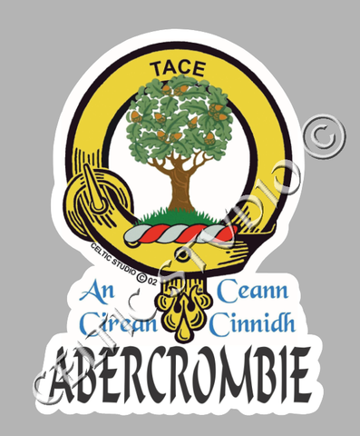 Custom Abercrombie Clan Crest Decal - Scottish Heritage Emblem Sticker for Car, Laptop, and Water Bottle