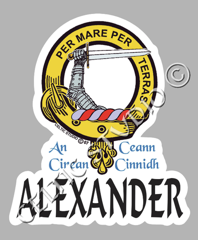 Vinyl  Alexander Clan Badge Decal - Personalized Scottish Family Heritage Sticker