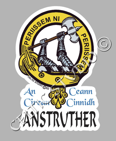 Anstruther Clan Crest Decal | Custom Scottish Heritage Car & Laptop Stickers