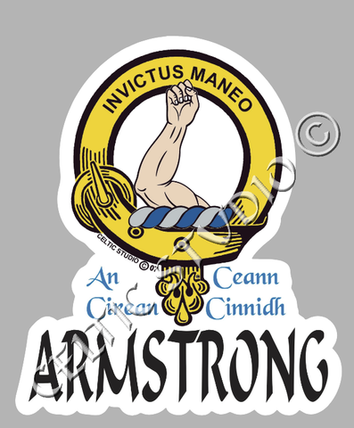 Vinyl  Armstrong Clan Badge Decal - Personalized Scottish Family Heritage Sticker