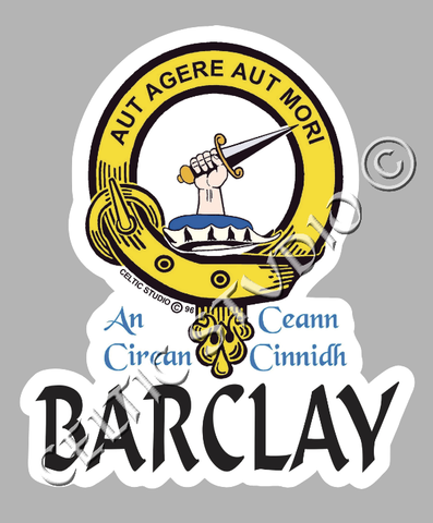 Custom Barclay Clan Crest Decal - Scottish Heritage Emblem Sticker for Car, Laptop, and Water Bottle