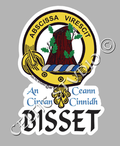 Custom Bisset Clan Crest Decal - Scottish Heritage Emblem Sticker for Car, Laptop, and Water Bottle