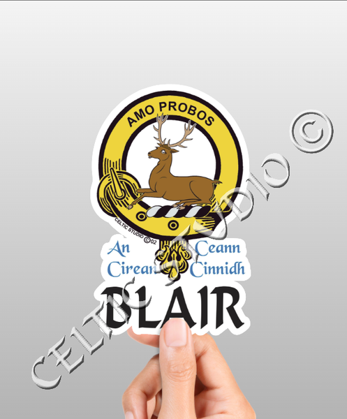 Vinyl  Blair Clan Badge Decal - Personalized Scottish Family Heritage Sticker