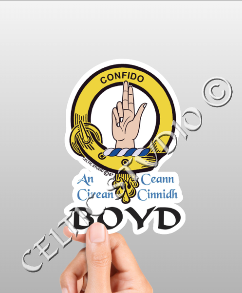 Vinyl  Boyd Clan Badge Decal - Personalized Scottish Family Heritage Sticker