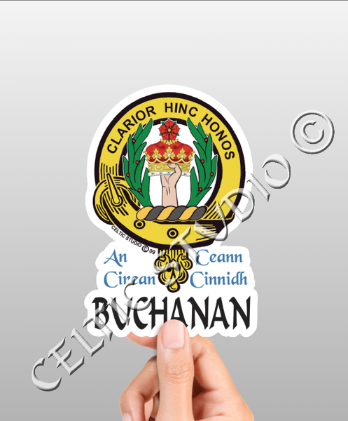 Vinyl  Buchanan Clan Badge Decal - Personalized Scottish Family Heritage Sticker