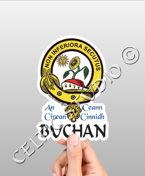 Vinyl  Buchan Clan Badge Decal - Personalized Scottish Family Heritage Sticker