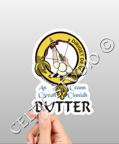 Vinyl  Butter Clan Badge Decal - Personalized Scottish Family Heritage Sticker