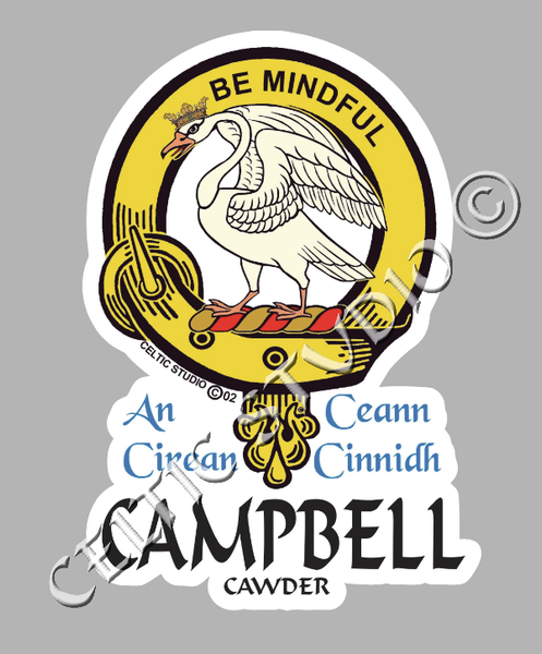 Campbell (Cawder) Clan Crest Decal | Custom Scottish Heritage Car & Laptop Stickers