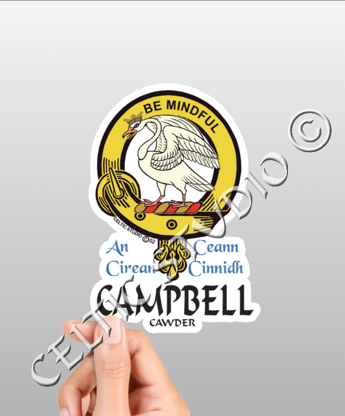 Campbell (Cawder) Clan Crest Decal | Custom Scottish Heritage Car & Laptop Stickers