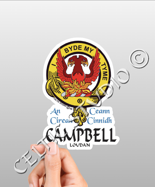 Campbell (Loudan) Clan Crest Decal | Custom Scottish Heritage Car & Laptop Stickers