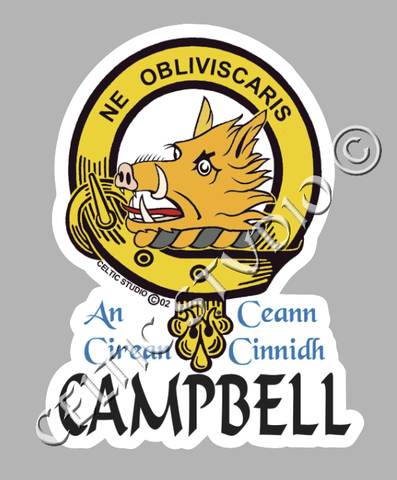 Campbell Clan Crest Decal | Custom Scottish Heritage Car & Laptop Stickers