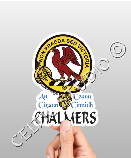 Vinyl  Chalmers Clan Badge Decal - Personalized Scottish Family Heritage Sticker