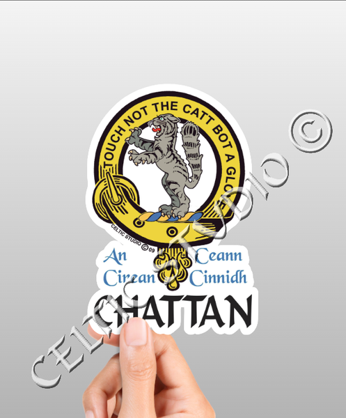 Vinyl  Chattan Clan Badge Decal - Personalized Scottish Family Heritage Sticker