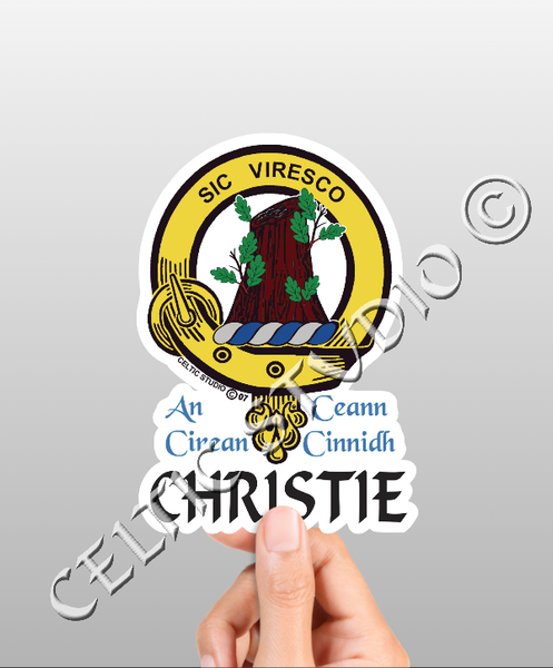 Vinyl  Christie Clan Badge Decal - Personalized Scottish Family Heritage Sticker