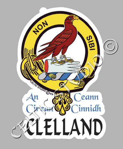 Clelland Clan Crest Decal | Custom Scottish Heritage Car & Laptop Stickers
