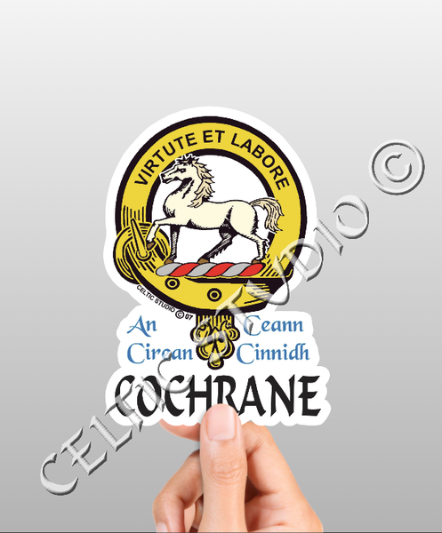 Vinyl  Cochrane Clan Badge Decal - Personalized Scottish Family Heritage Sticker